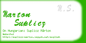 marton suplicz business card