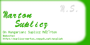 marton suplicz business card